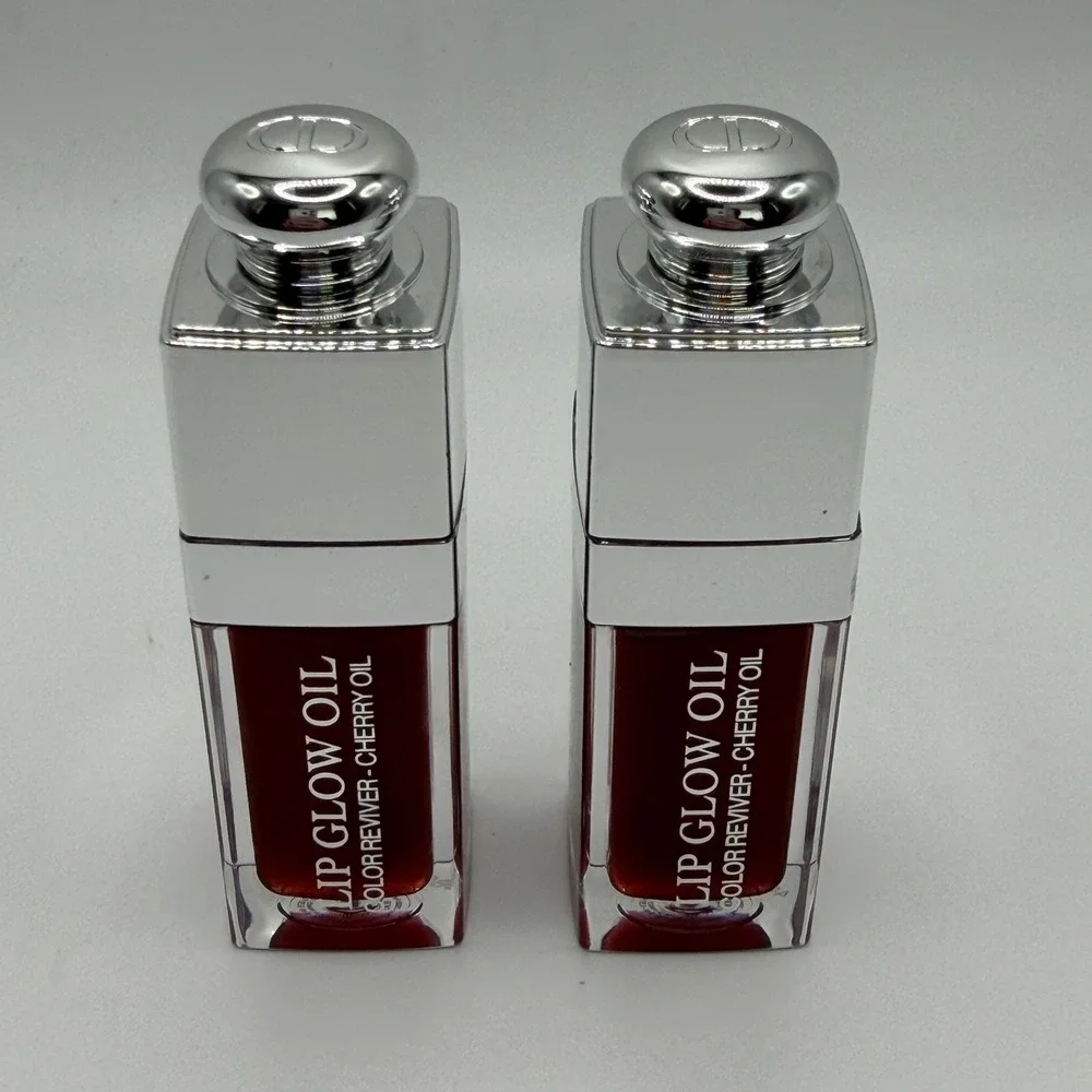 Dior Addict Lip Glow Oil 015 Cherry Color Reviver Nourishing Lip Gloss x 2 Set